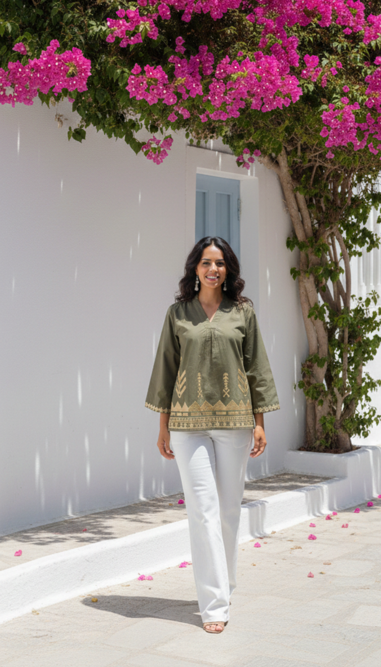 Verde Army Blouse