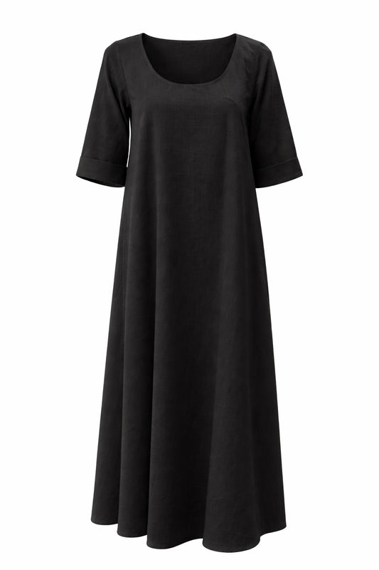 Maria Linen Dress – Black