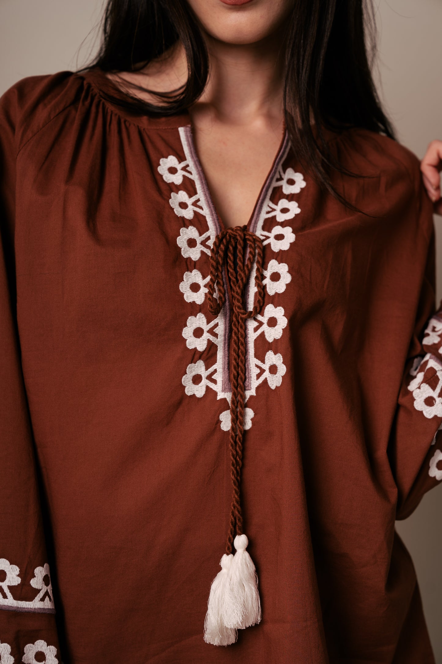 Penny Blouse - Brown - Pack of 3 (1S-1M-1L)