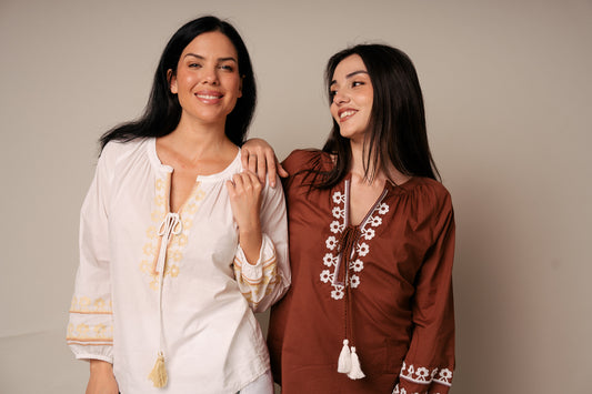 Penny Blouse - Brown - Pack of 3 (1S-1M-1L)