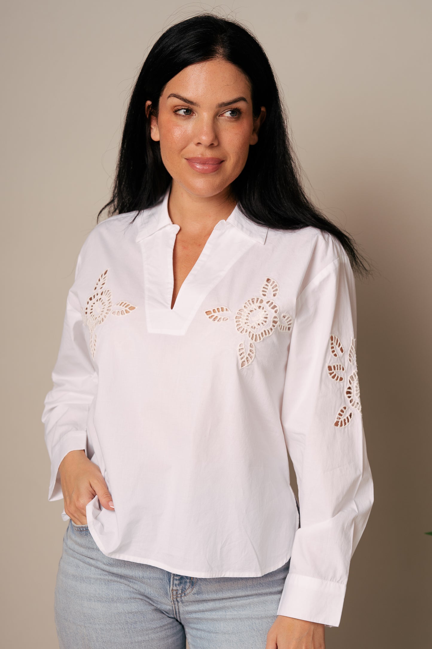Classic Blouse - Blanco - Pack of 3 (1S-1M-1L)