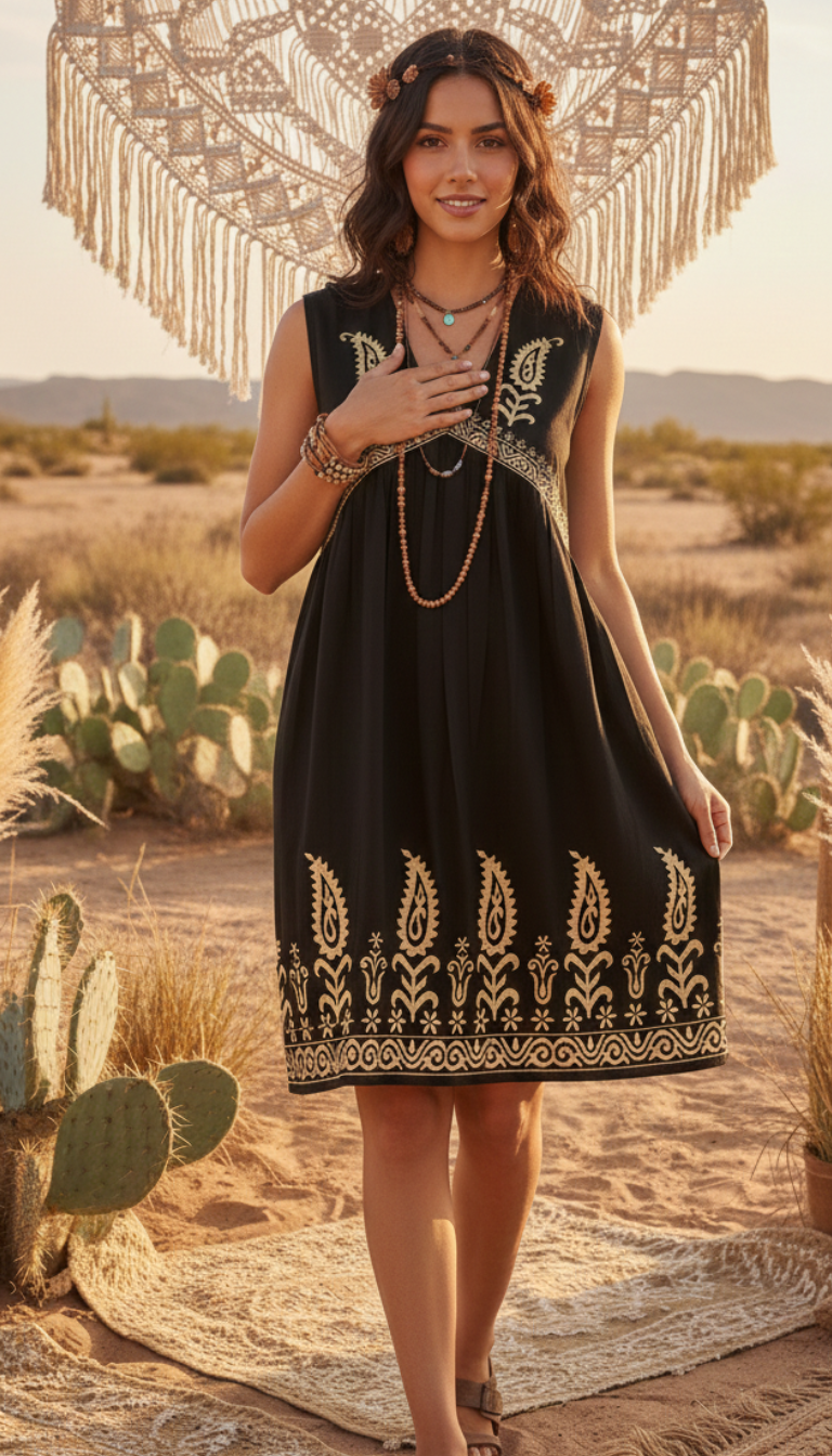 Noire Poplin Dress