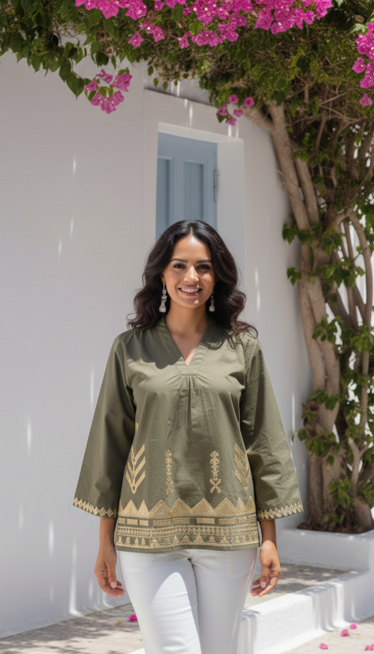 Verde Army Blouse